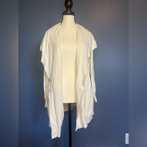Theory Soft Cream Open Front Waterfall Cardigan size small